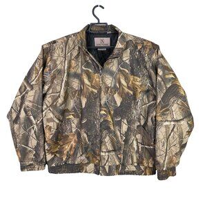 Mens Game Winner Camo Hunting Full Zip Jacket Polyester Quilted Lining Size L